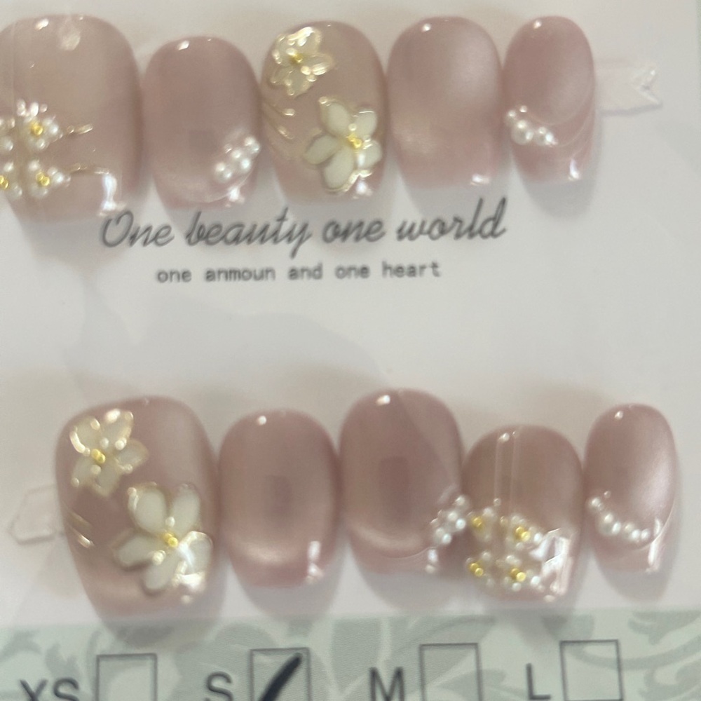 10pc Nail Art Set handmade Nails Ballet Sz Small press on